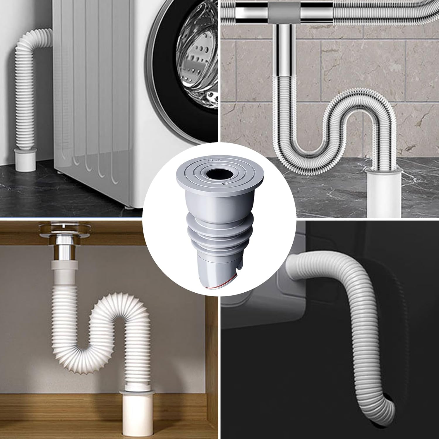 Bouchon d'étanchéité pour tuyau de vidange de machine à laver 35-40 mm, graisse, désodorisant, bague d'étanchéité (2 pièces) - 6