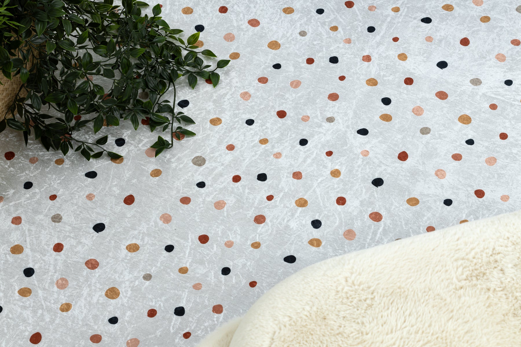 Tapis lavable BAMBINO 47890 Points pour les enfants antidérapant - blanc / marron 200x290 cm - 5