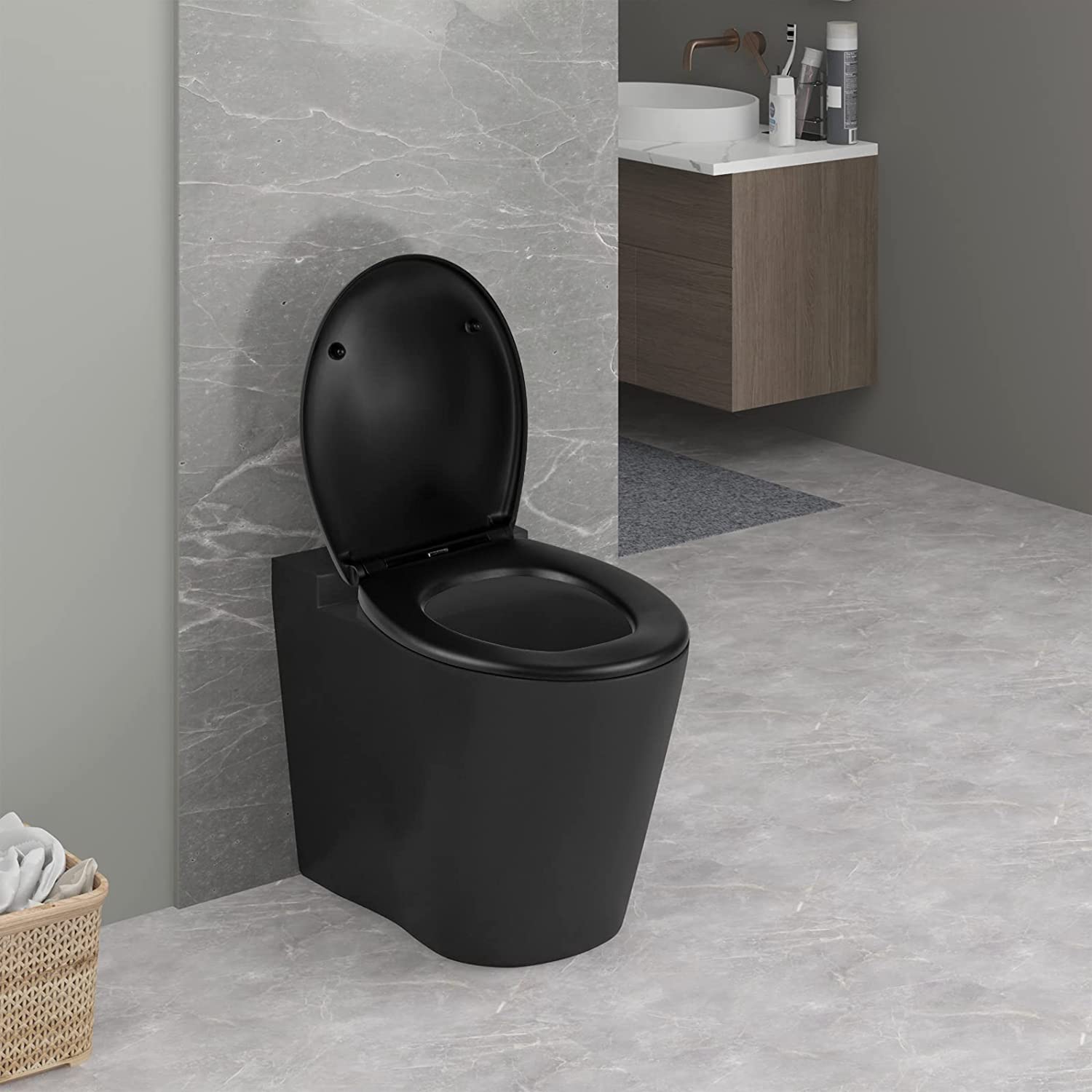 WOLTU Abattant WC. Couvercle WC Noir Mat .Siege de Toilette a Fermeture en Douceur pour Couvette O. Leroy Merlin