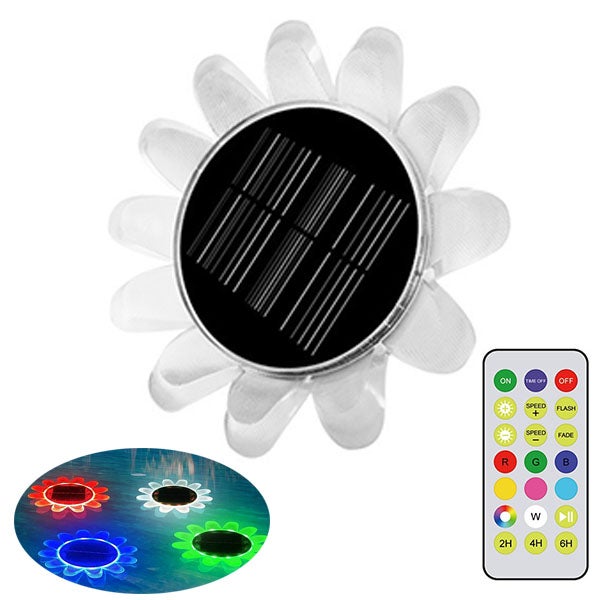 Lumineo Lampada Solare Da Giardino A Forma Di Ninfea, 17 X 6 Cm, In Plastica, 1 - Foto 8