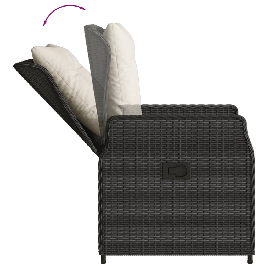 Maison Exclusive - Set de muebles jardín 5 pzas con cojines ratán sintético negro - 5