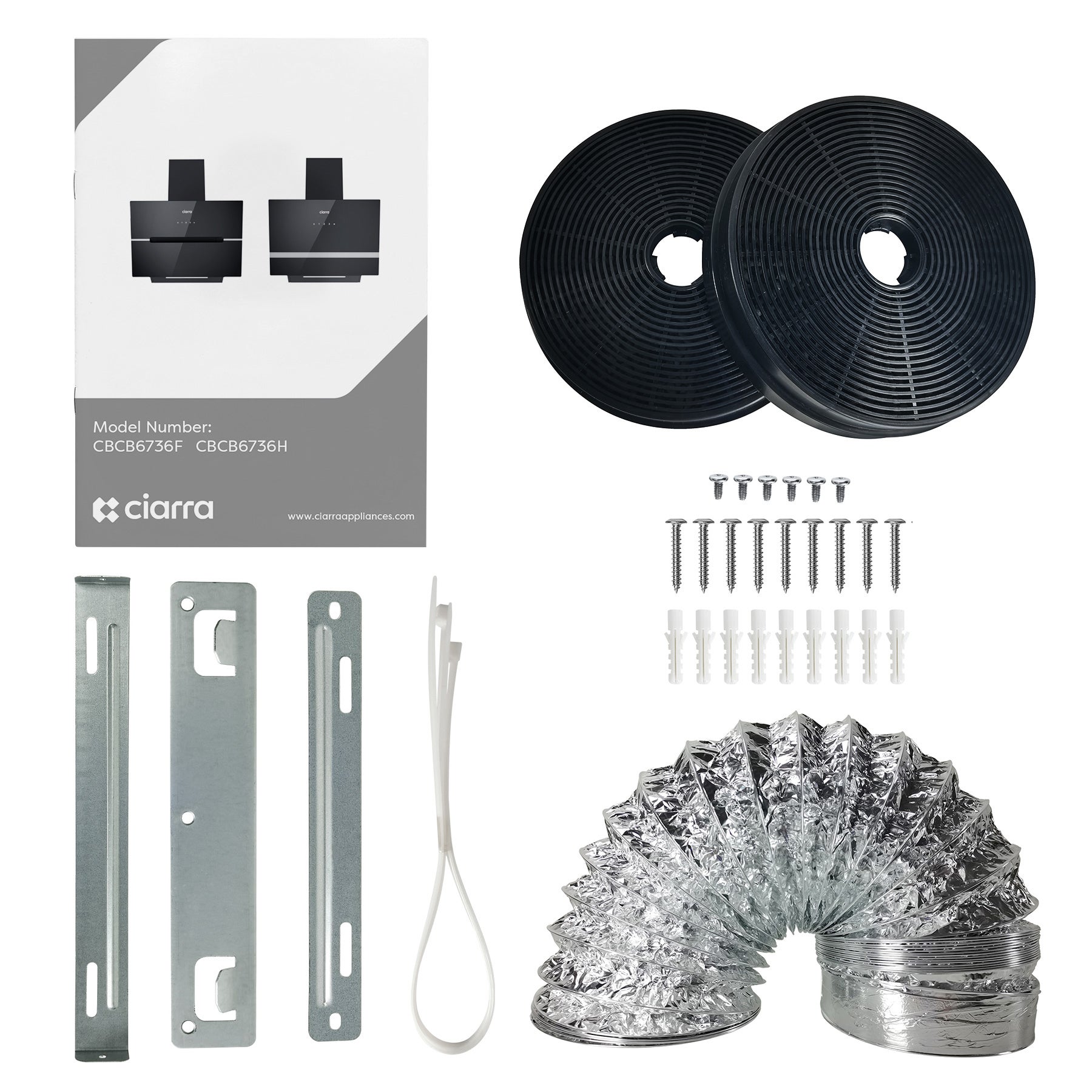 CIARRA Hotte Tactile 60cm 650m³/h APP Contrôle Touch Tactile A+++ 4 Vitesses Booster Recyclage ou Évacuation Noir CD6736FB - 9