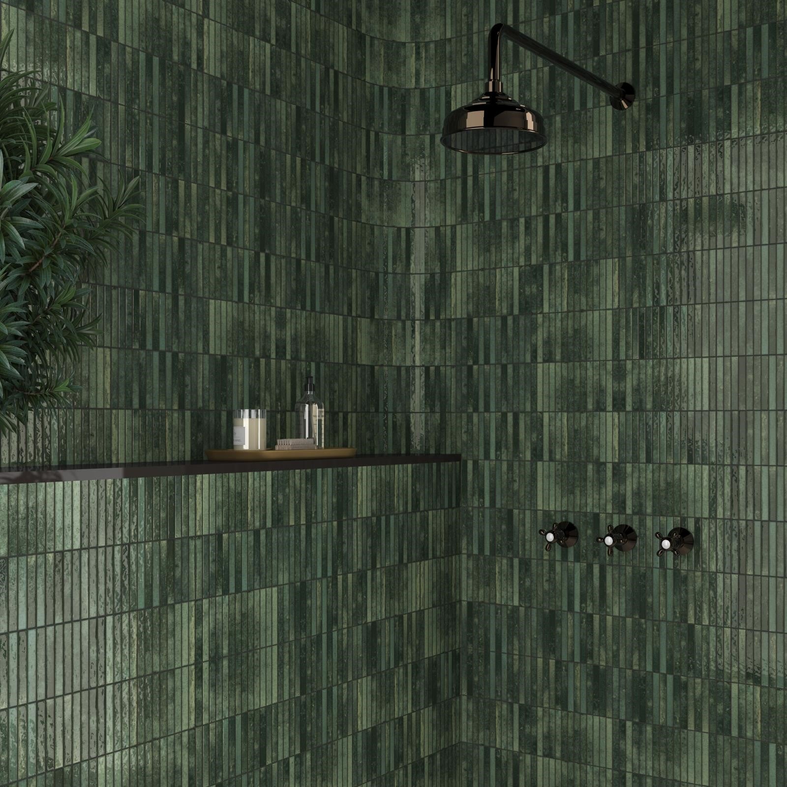 RIVESTIMENTO INTERNO ED ESTERNO DECORATIVO IN GRES PORCELLANATO. KIT-KAT MOSAIC GRASS GLOSSY 11,5X23,1cm - 2