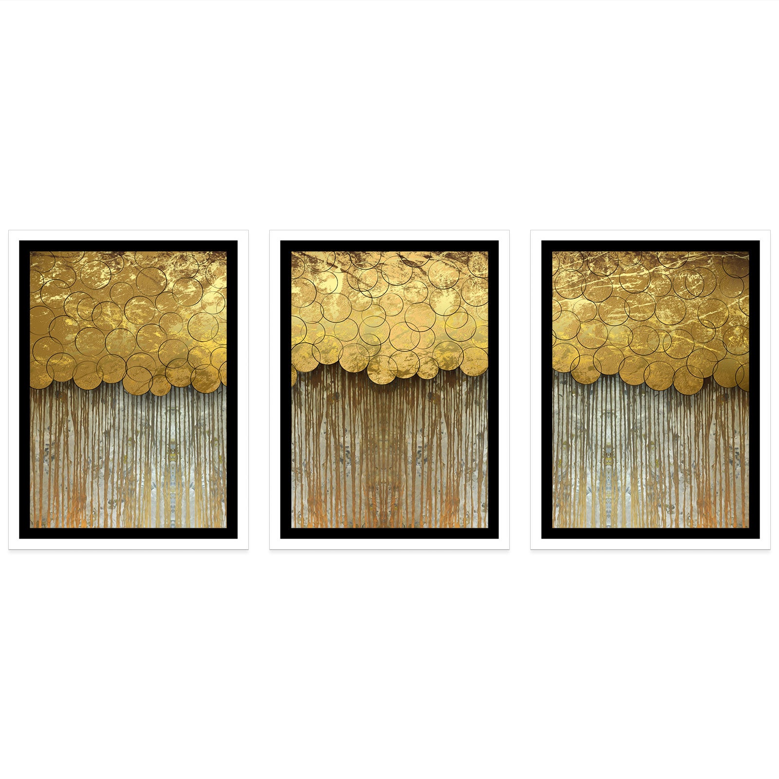 Lot de 3 Affiches / Posters Triptyque - Design 3617681309369 - Bordure noire - 3 Affiches - 21x29,7 cm (Cadres non fournis) - 4