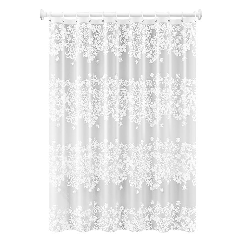 Zasłona prysznicowa z motywem białej winorośli, szybkoschnąca, odporna na pleśń, wodoodporna, odpowiednia do wanien, 180 x 200 cm