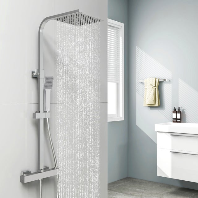 OCEAN Système de Douche Carré Colonne de Douche avec Mitigeur Colonne de Douche Thermostatique Système de Douche-A