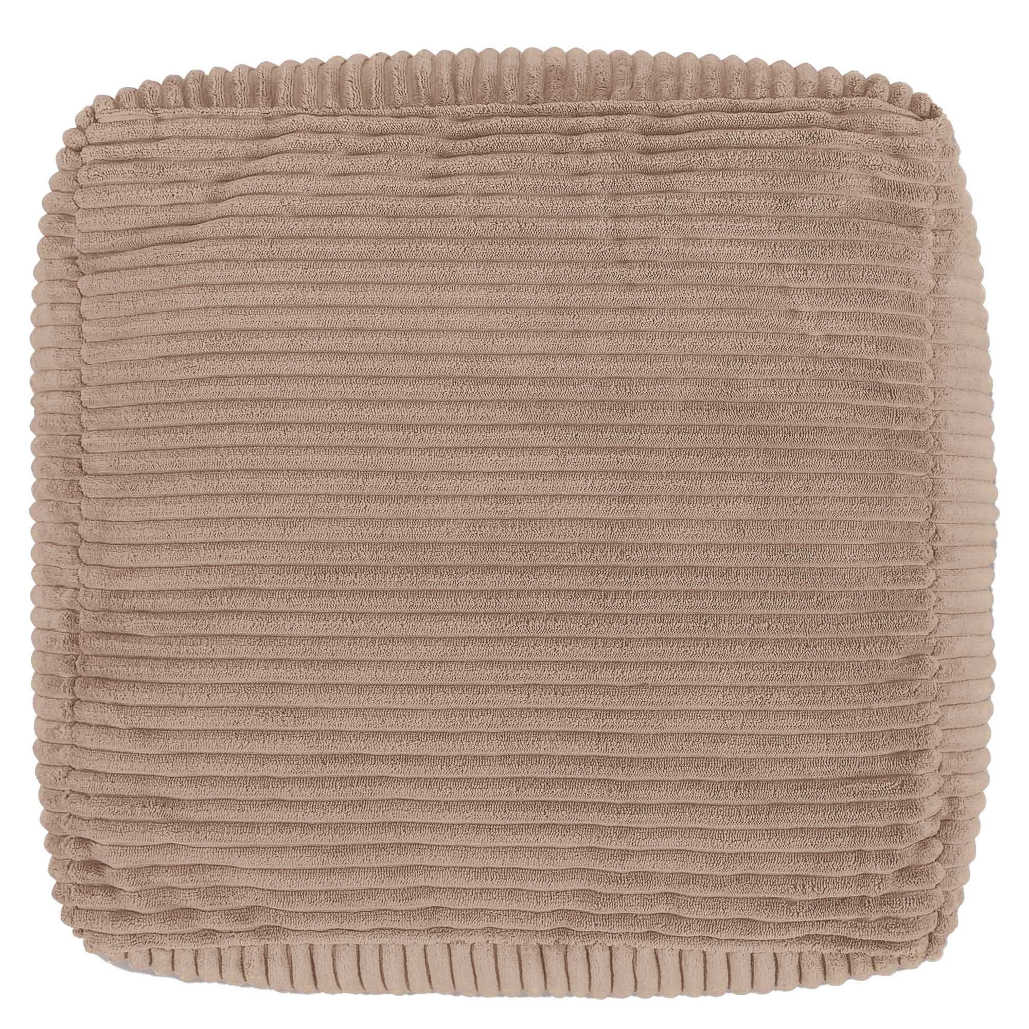 Pouf repose-pieds Icon carré velours côtelé brun moka, salon, chambre, 40x40cm, Made in Allemagne, Oeko-Tex® - 4