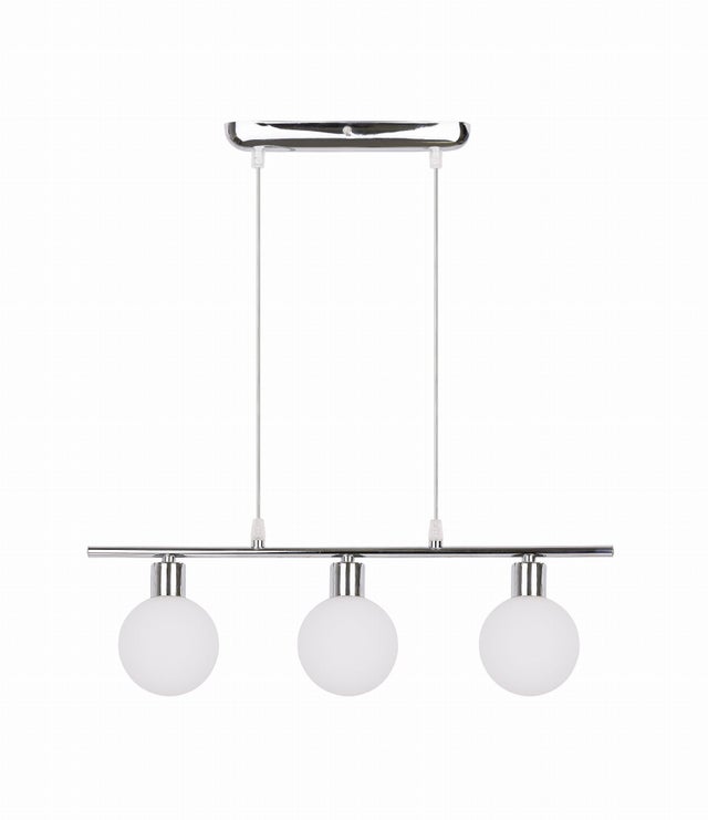 Lampa wisząca Oden chromowana-biała 3xG9x40W wym: 70 x 52 x 10 cm szkło Candellux