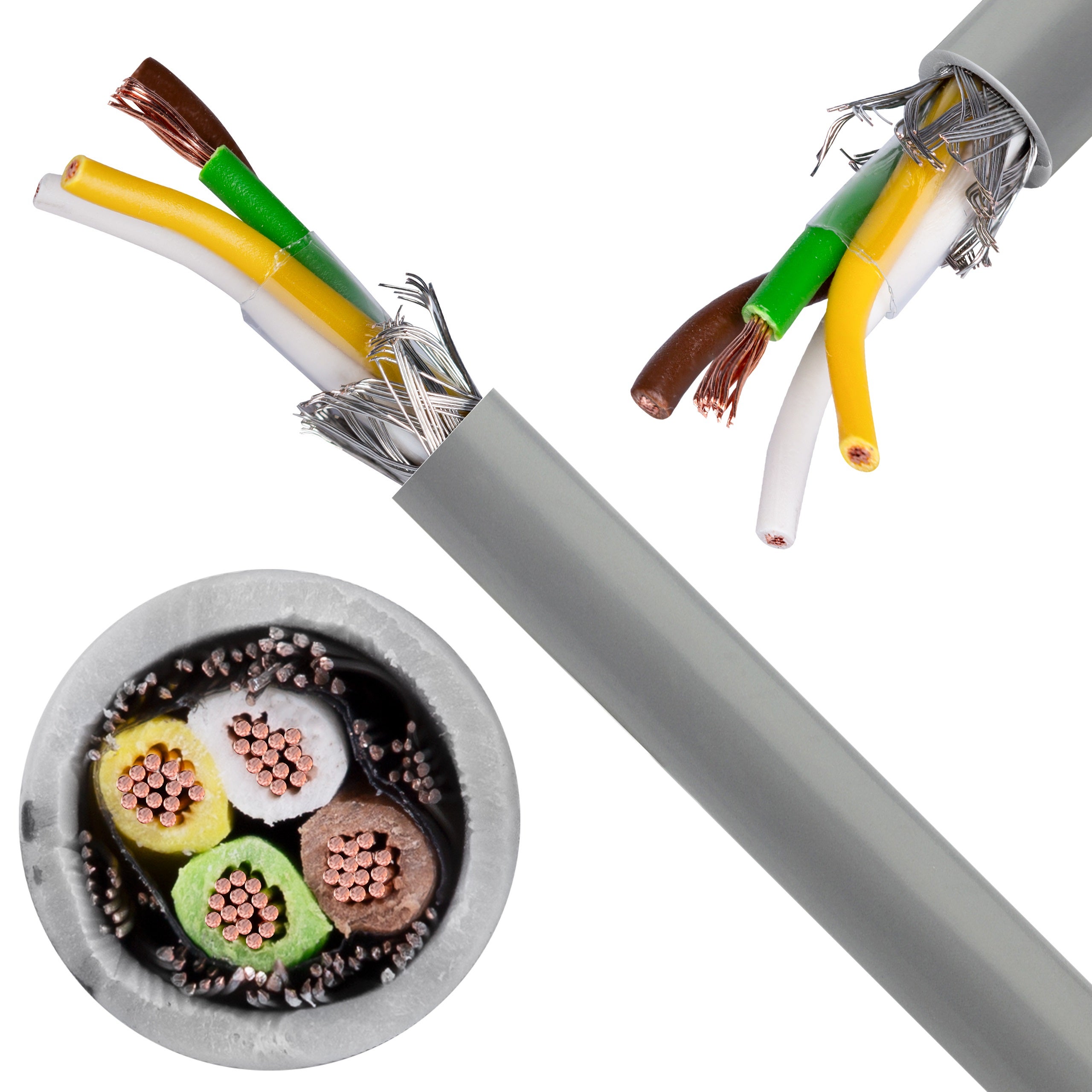 Kabel sterowniczy TECHNOTRONIK LIYCY 4x0,25mm2 szary 300/300V ekranowany olejoodporny linka Technokabel 200m