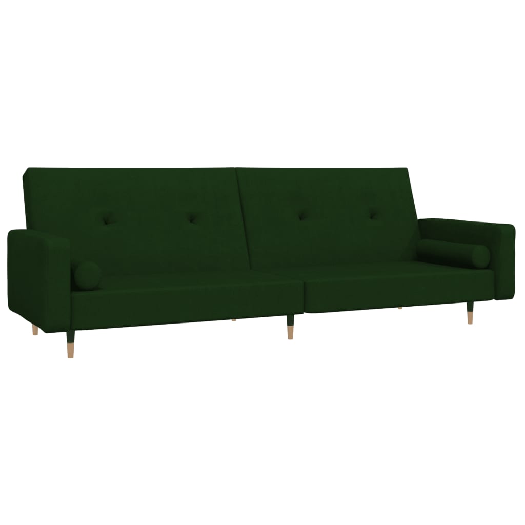 Sofá cama de 2 plazas moderno   cama para adulto con dos almohadas terciopelo verde oscuro cfw89672