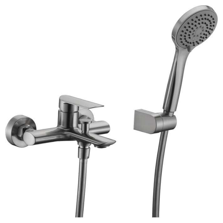 Grifo bimando para borde de bañera con ducha de mano fabricado de latón Grifo bimando para borde de bañera con ducha de mano fabricado de latón