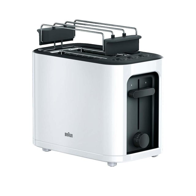 Tostadora Braun HT 3010 WH, 2 Rebanadas, 1000W, Blanco