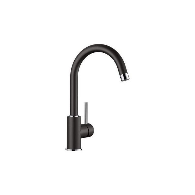 Mitigeur d'Évier de Cuisine BLANCO Mida Col de Cygne Orientable à 360° Noir - 526145