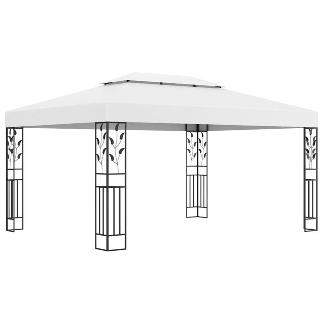 Gazebo con doppio tetto 3x4 m Bianco