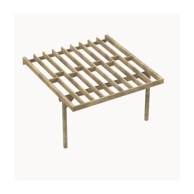 Structure Terrasse Bois Pilotis en Kit - 4x4,20m - 16,8m2 - Solives + Poteaux - Sapin Traité Autoclave - Charge Utile 350Kg/m² - Epicea