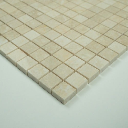 Albedo Pierre - Mosaïque en Marbre Beige Poli - 2,3x2,3x1cm - 2