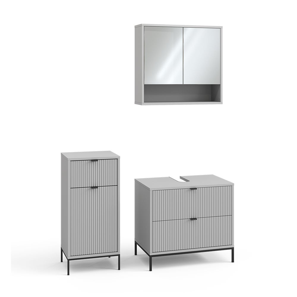 Vicco Zestaw mebli łazienkowych Eliza, Szary, 3 części