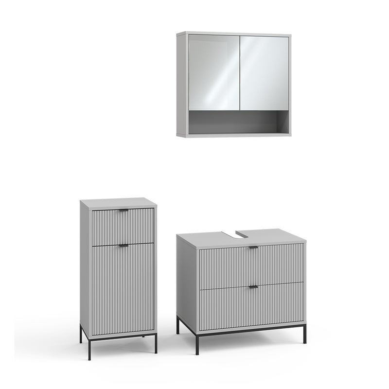 Vicco Zestaw mebli łazienkowych Eliza, Szary, 3 części