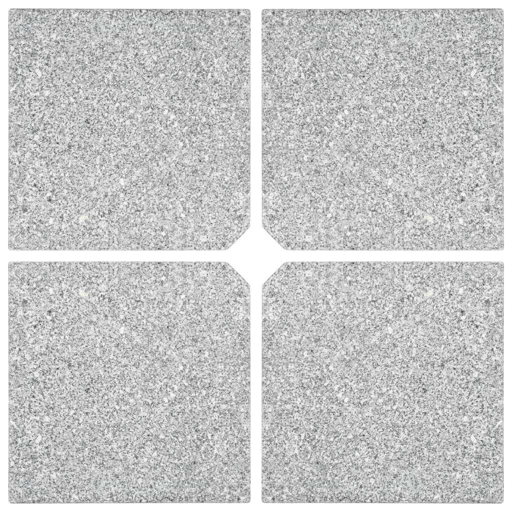 Plaques de poids de parasol 4 pcs Granit Gris Carré 100 kg - 3