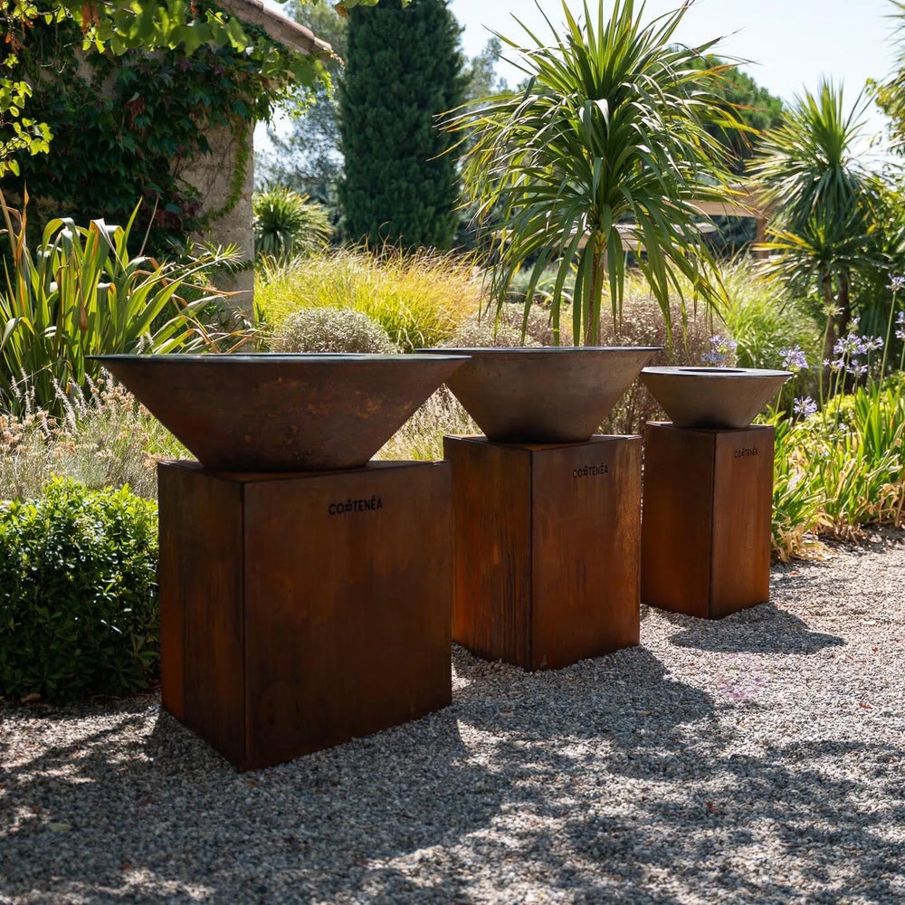 PACK Brasero Corten 80cm + Grille + Rebord - 3