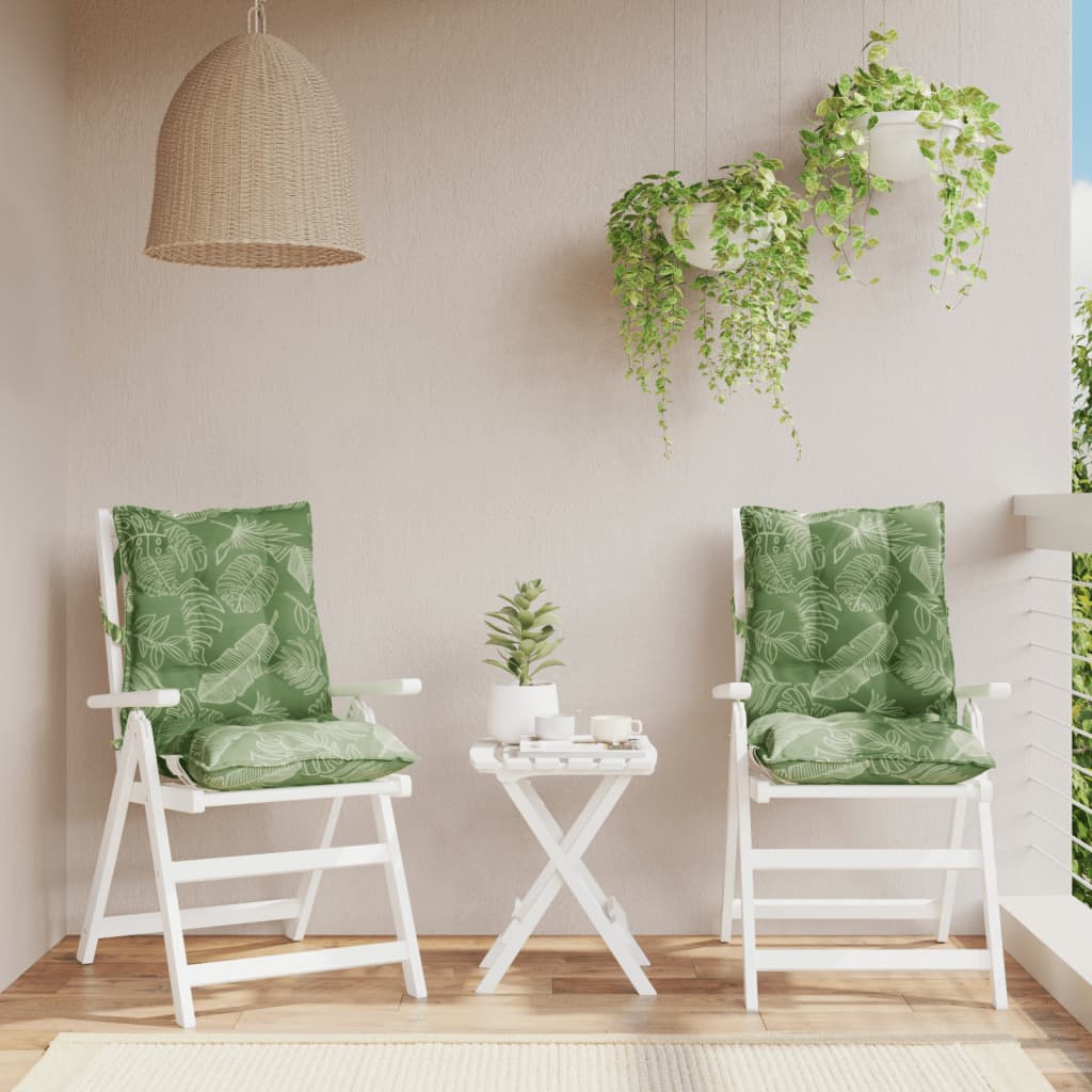 Maison exclusive - cojines de silla de respaldo bajo 2 uds tela estampado de hojas