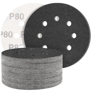 Lot De 50 Disques Abrasifs Carbure De Silicium 150 Mm - Grains 60 à 400, Pour Ponceuse Orbitale - Sans Trou, Pour Métal, Bois, Peinture