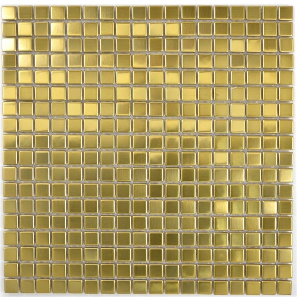 Mosaico de acero inoxidable dorado pulido - 10 láminas de mosaico