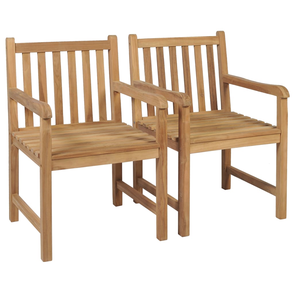 Chaises de jardin 2 pcs avec coussins taupe Bois de teck massif 14 - 3