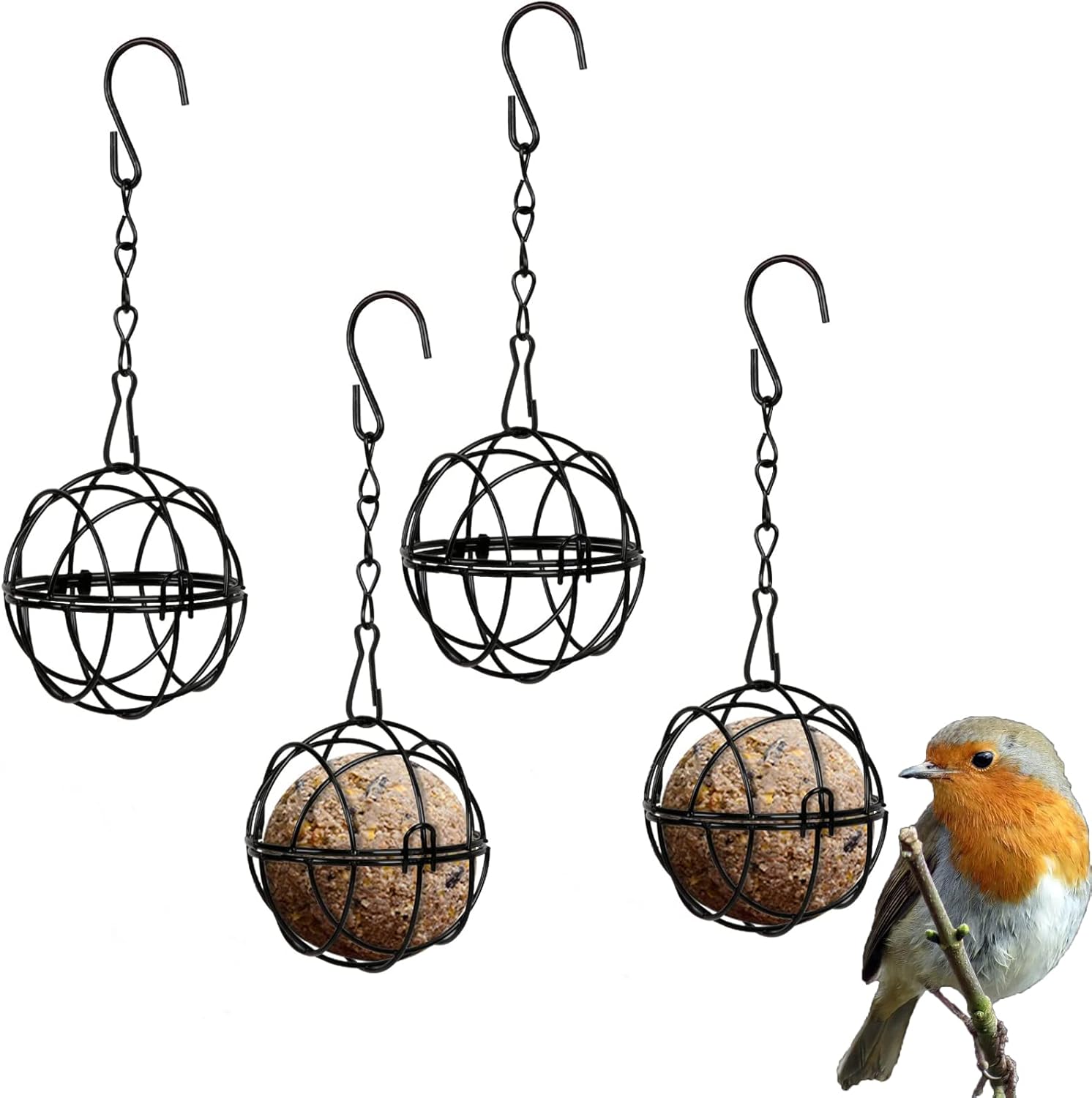 Średnica: 7 cm - 4 podajniki - na kulki tłuszczowe - z haczykiem S