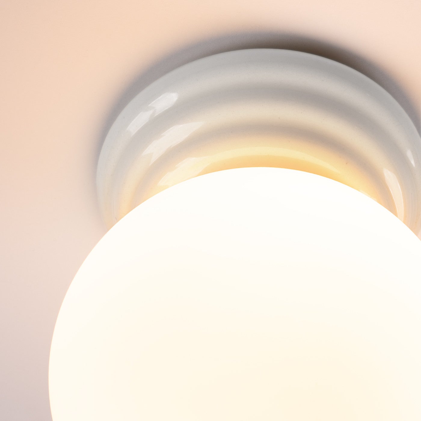 Lampa sufitowa ceramiczna szkliwiona ZORI biała 1xG9x8W ceramika / gips wym:12x12x16cm IP44 Sollux Lighting - 4