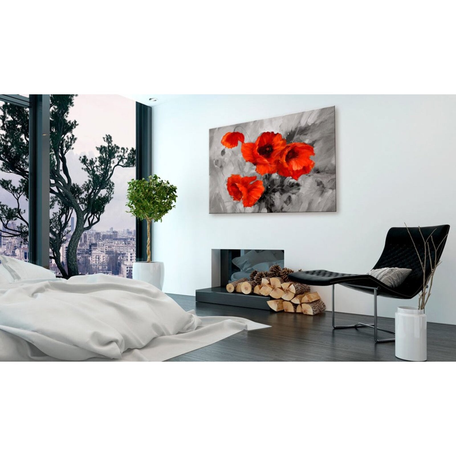 Tableau coquelicots en acier - 120 x 80 cm - 2