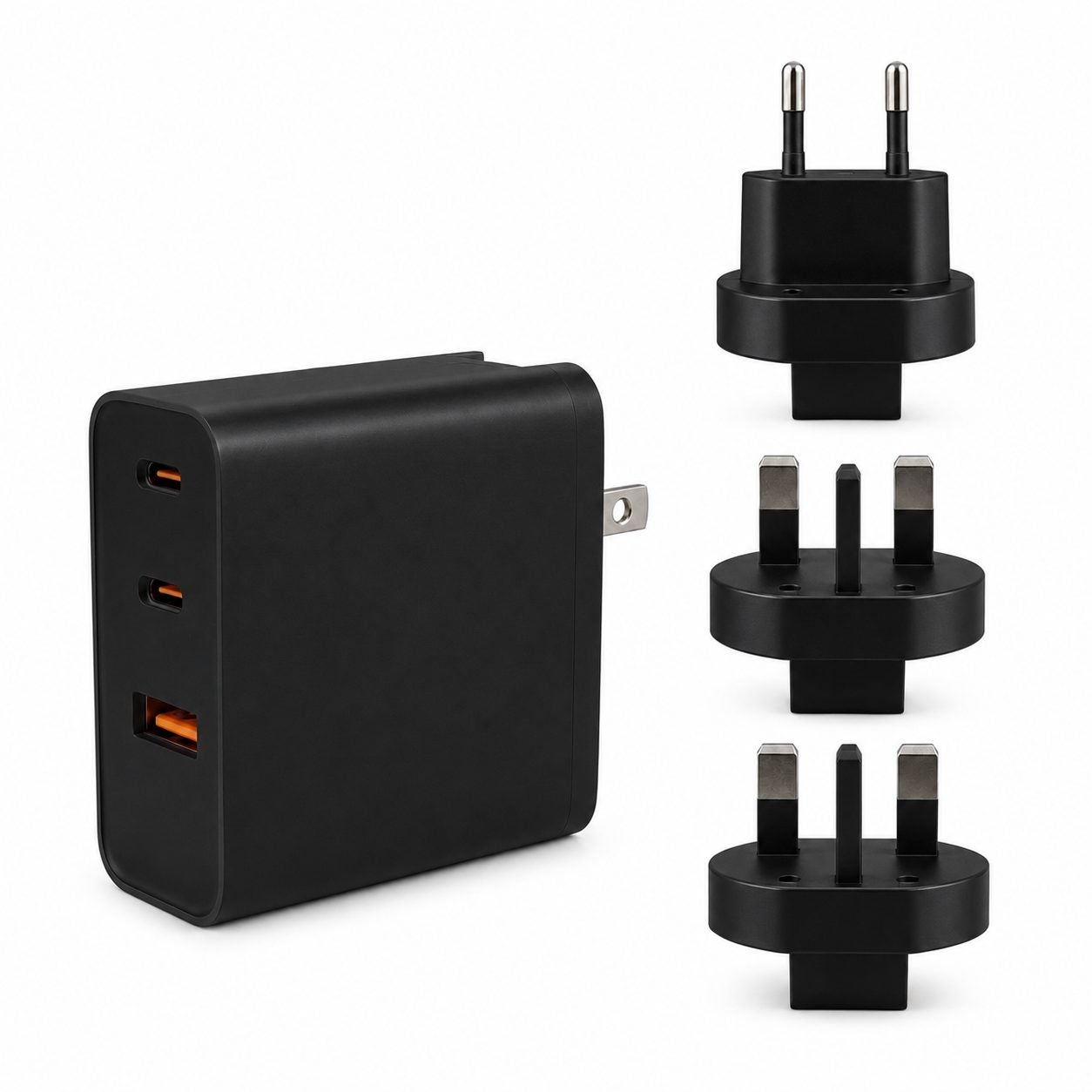Adaptor Priza USB-C 100W, Flippy, Tehnologie GaN, Incarcare Rapida PD, Compatibil Telefoane, Tablete si Laptopuri, Negru