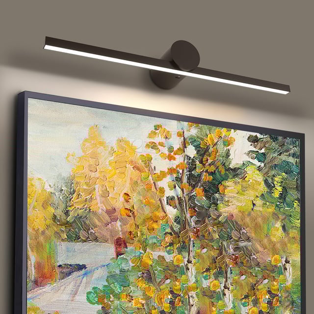 Minimalistyczna, długa lampa ścienna LED, lampa ścienna do wnętrz, do korytarza, tło obrazu, czarna, 50 cm, 8 W, ściemnianie trójkolorowe