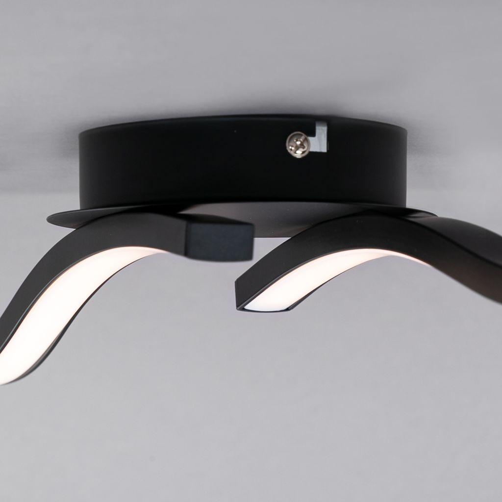 Plafonnier LED BRILONER LEUCHTEN GO, 6 W, 480 lm, IP20, noir, métal-plastique, 55,5 x 12 x 7 cm - 4