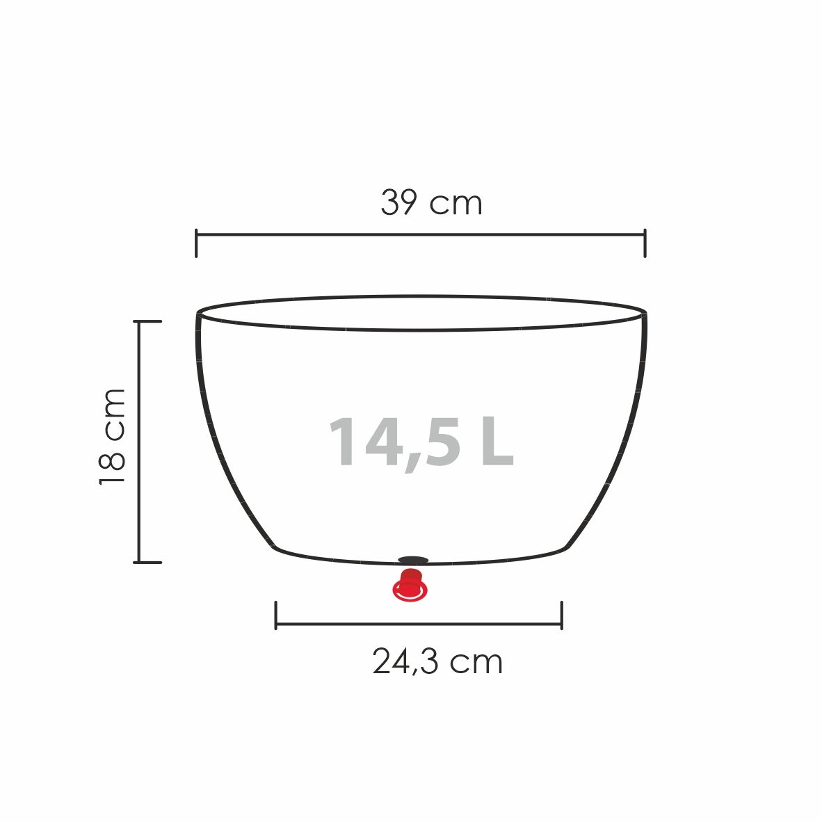 Scheurich Barceo Bowl 40, pot à fleurs/bac à fleurs, cylindrique, coloris: Stony Grey, fabriqué avec du plastique recyclé, pour l’extérieur - 4