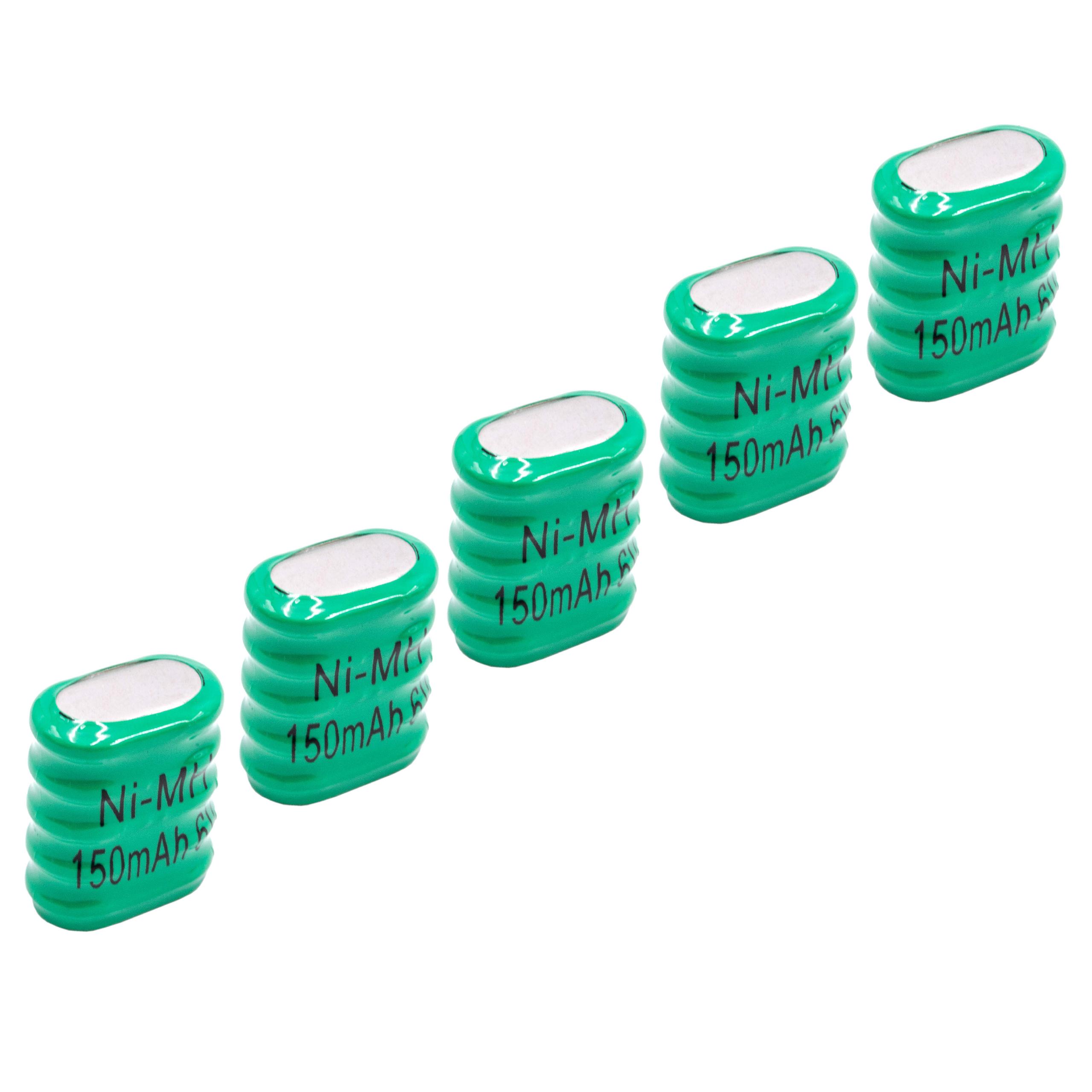 vhbw 5x NiMH pile bouton de remplacement pour type 5/V150H 150mAh 6V convient pour les batteries de modélisme etc. - 3