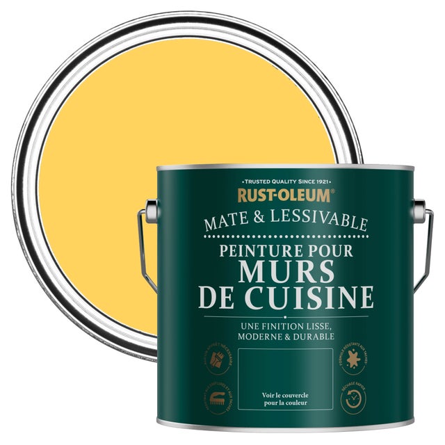 Rust-Oleum Peinture Jaune pour Murs de Cuisine, Mate - Gelée de Citron 750ml