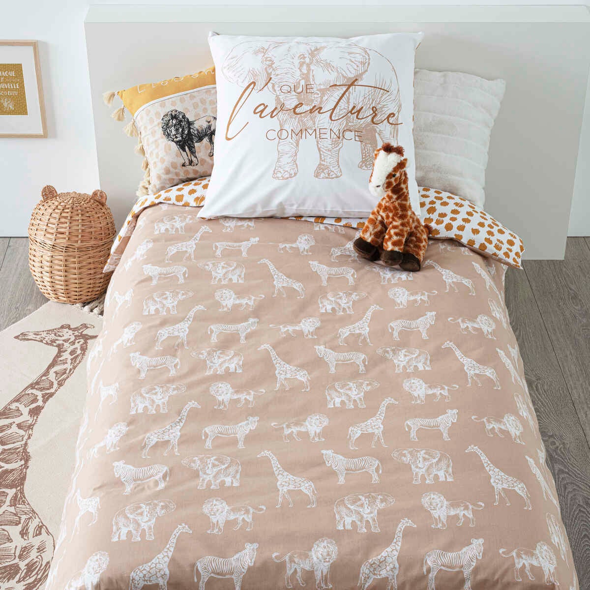 Juego de cama infantil «savane» - algodón 140 x 200 cm - atmosphera créateur d'intérieur