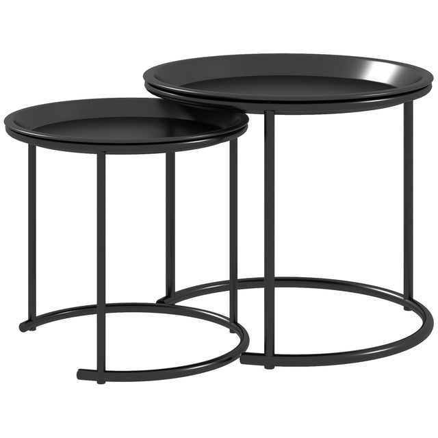Lot de 2 Tableau Design Avec Tableau Industriel, gigogne, En acier, noir