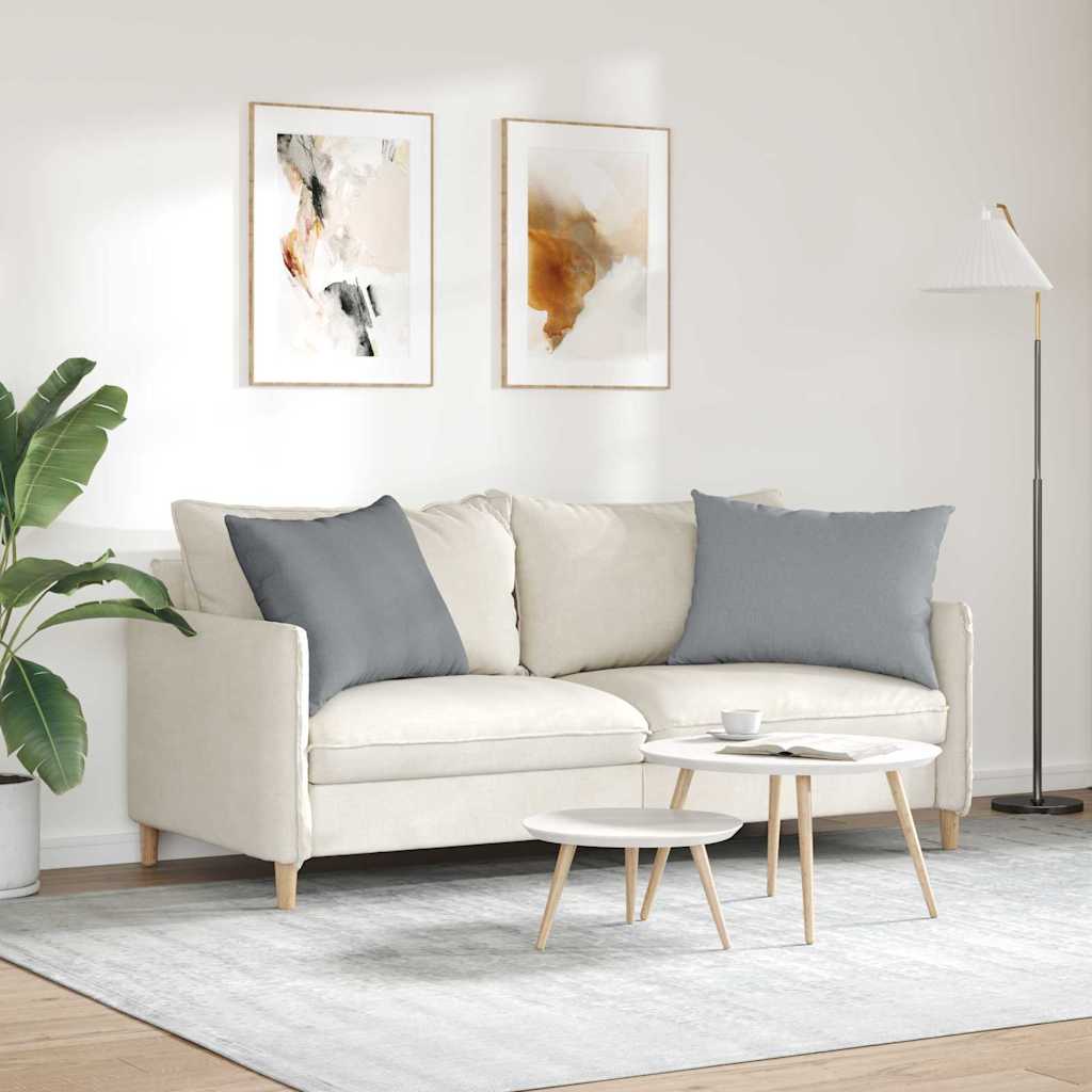 vidaXL Coussins de canapé 2 pc tissu Gris clair 70 x 50 cm - 4