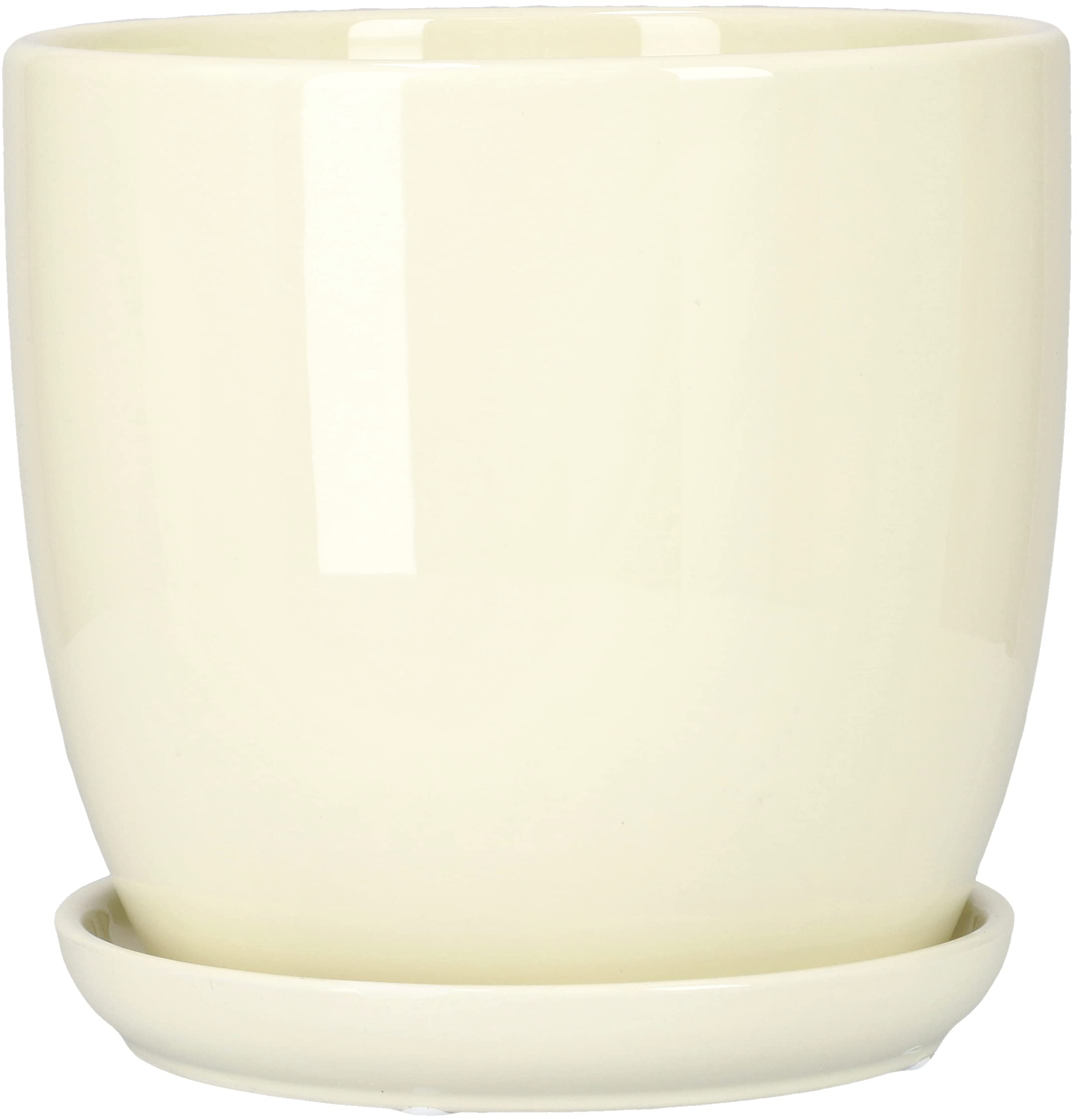 Zestaw 2x donica doniczka z podstawką ø16cm ceramiczna biała osłona kwiaty - KOTARBAU - 8