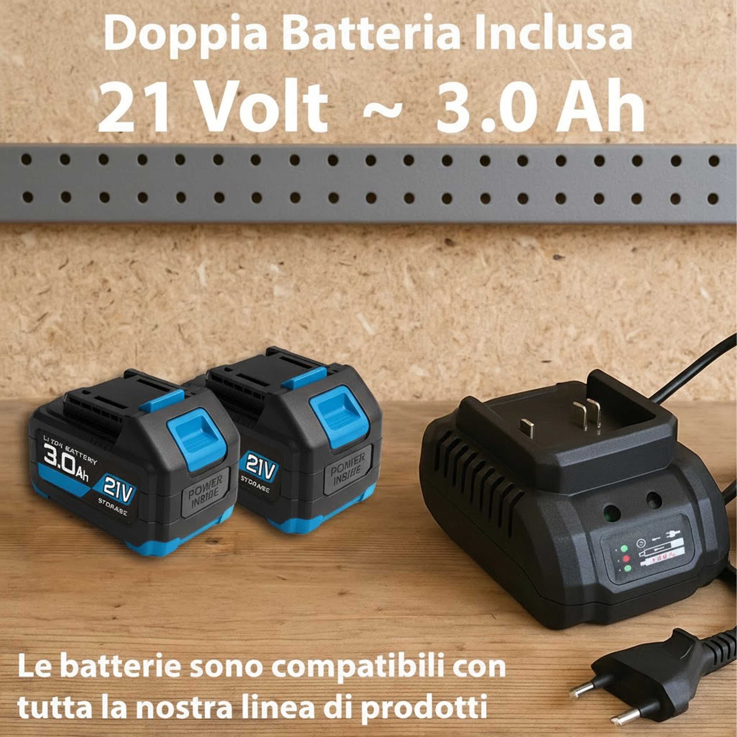 Tagliasiepi Elettrico a Batteria 21V 3.0Ah con 2 Batterie Kit Completo Potente 1300W Lama 52cm 2500RPM Taglio 14mm Leggero e Sicuro - 9