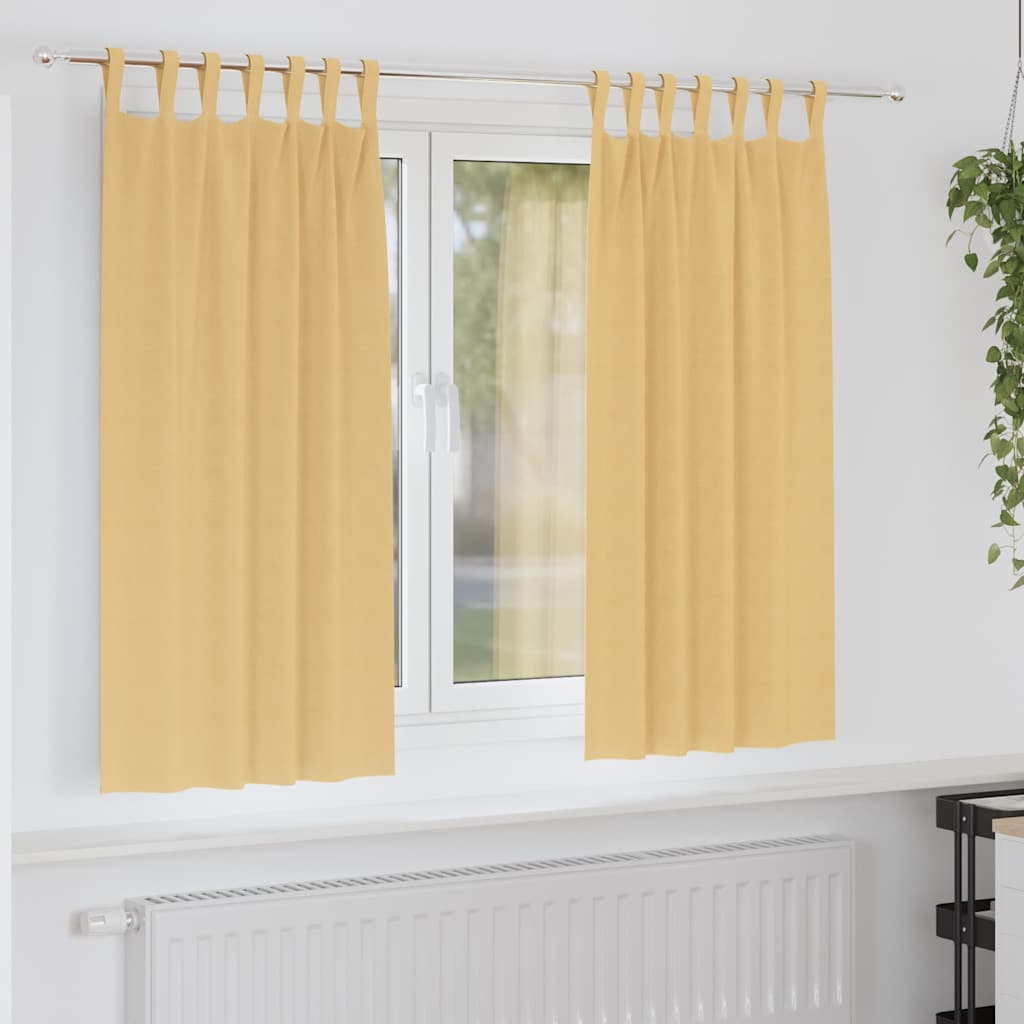 Firany blackout z kółkami 2 pcs Beżowy 175 x 140 cm Poliester vidaXL
