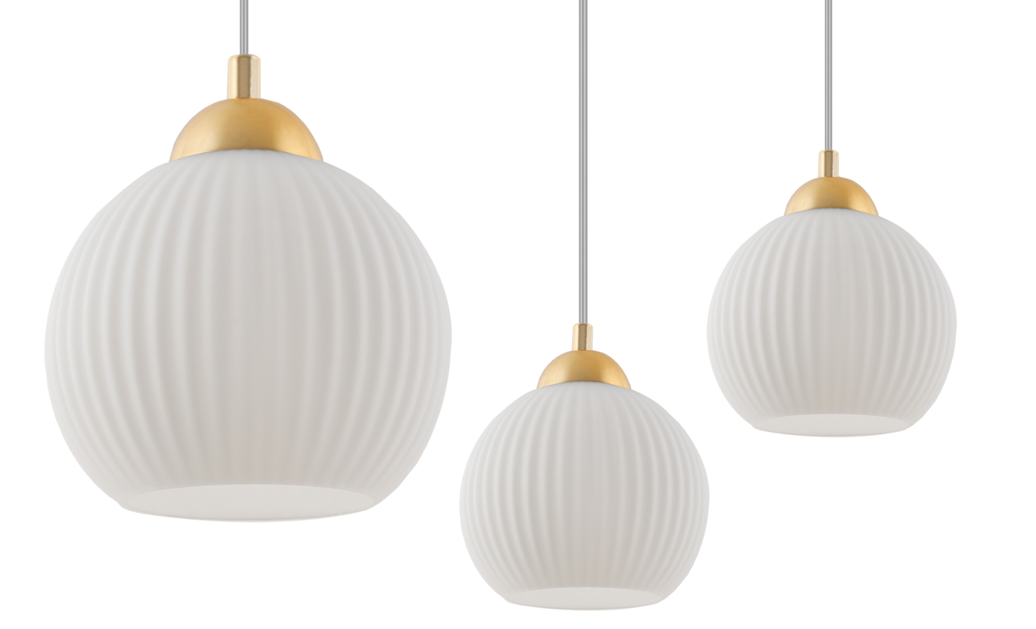 Lampa sufitowa wisząca Riffle loft 1xE27 klosz kula złota/biała Light Home LH - 7