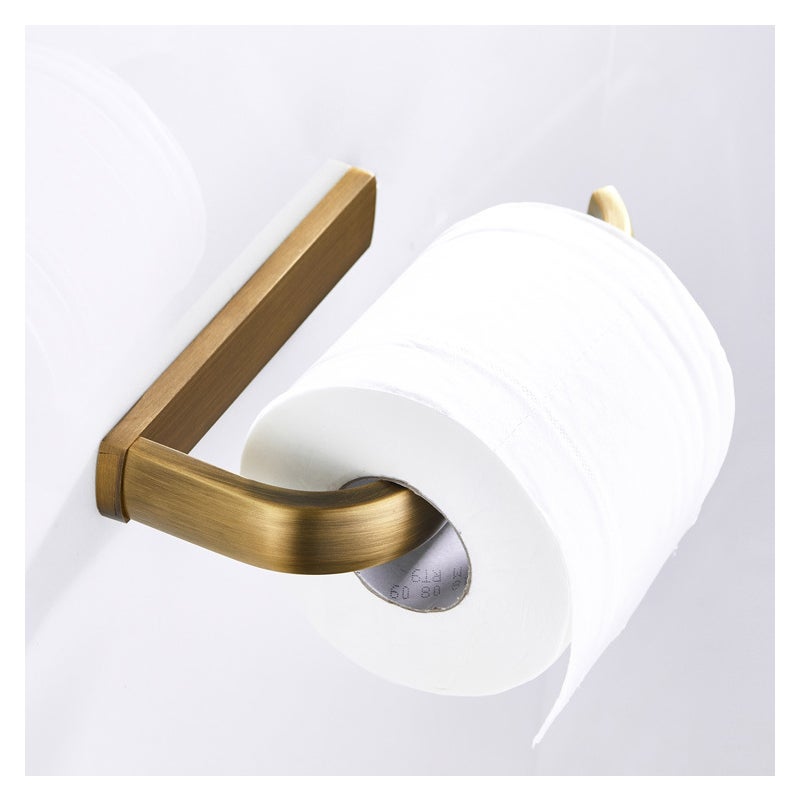 Uchwyt na papier toaletowy, imitacja antycznego mosiądzu, uchwyt na papier toaletowy, uchwyt na papier kuchenny, ścienny, do łazienki i kuchni, szczot