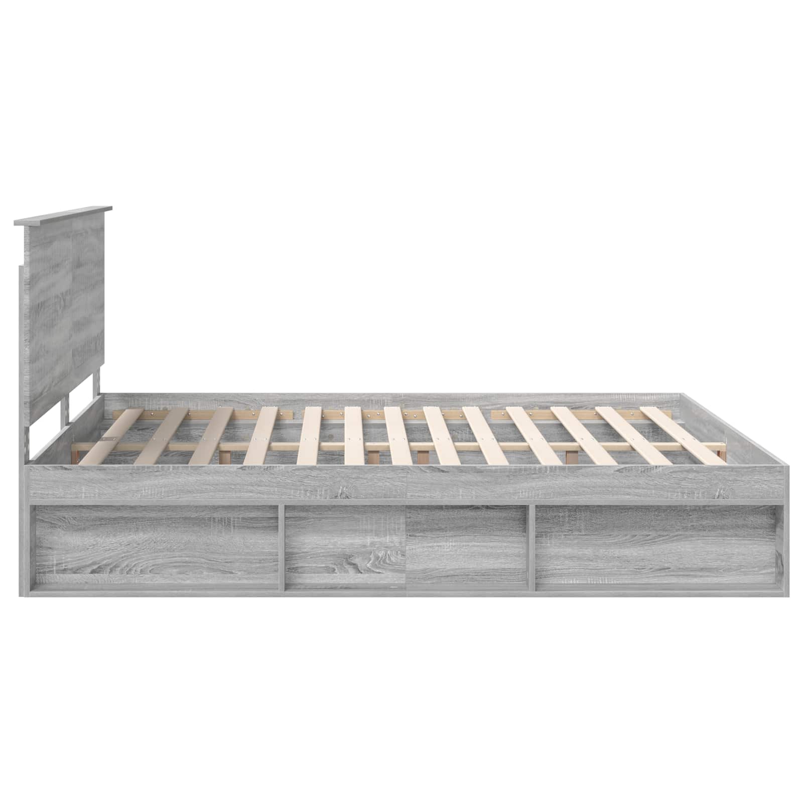 Cadre de lit gris 180 x 200 cm en bois de pin massif - 8