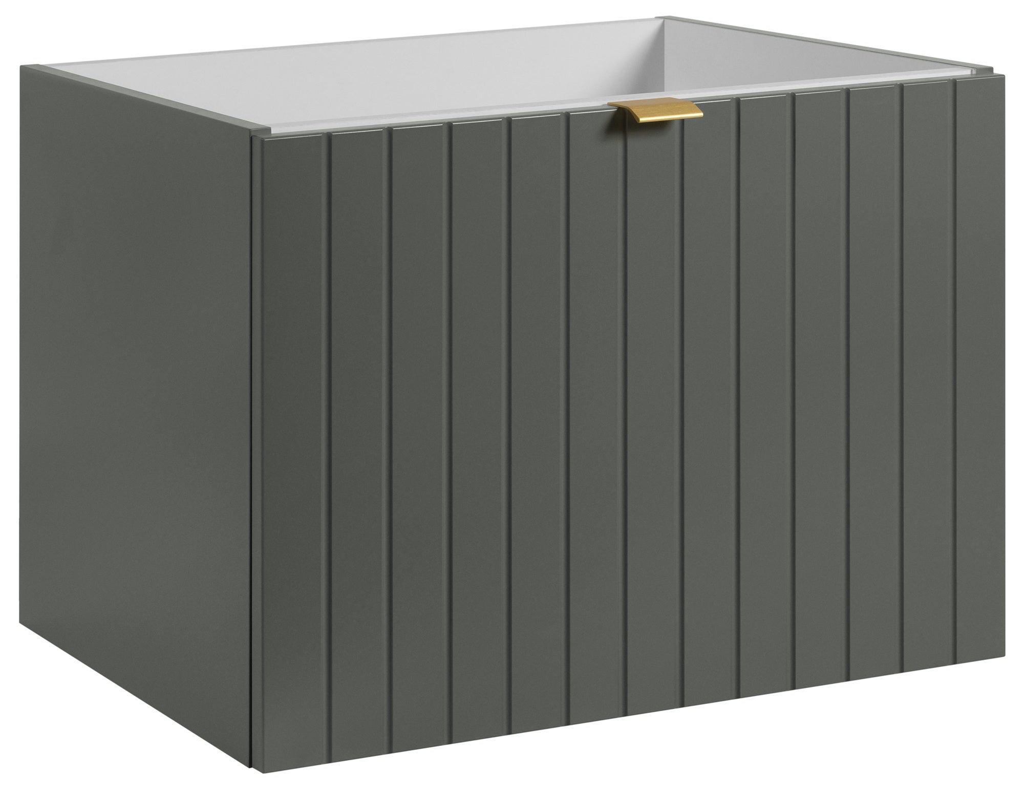 Szafka łazienkowa HARMO 60 cm zielona lakierowana frezowany front 2 szuflady