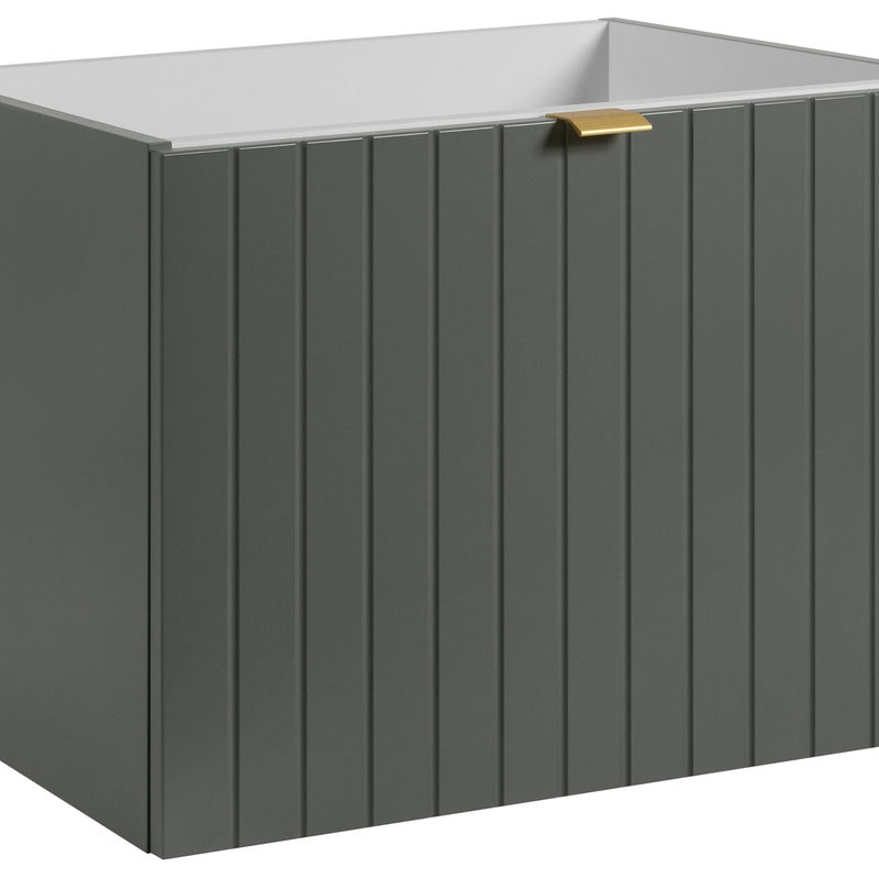 Szafka łazienkowa HARMO 60 cm zielona lakierowana frezowany front 2 szuflady