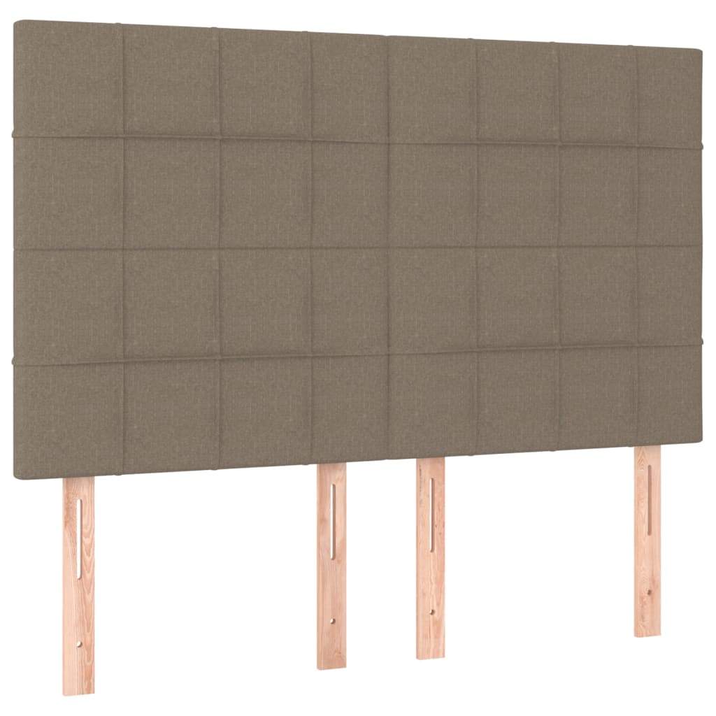 Cadre de lit sans matelas en tissu taupe pour la chambre, 140 × 200 cm - 9