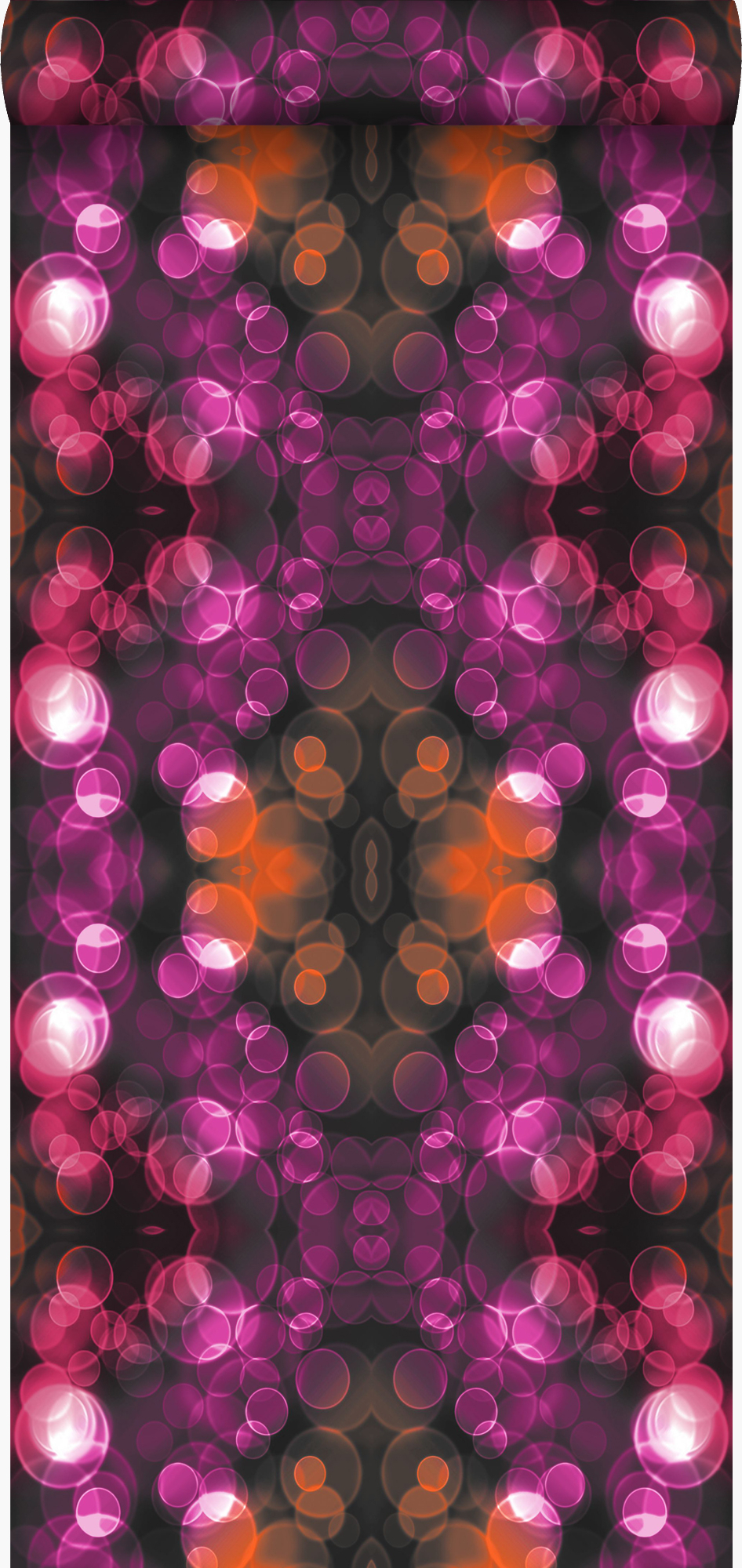 Papel pintado calidoscopio rosa y naranja - 53 cm x 10,05 m - origin wallcoverings